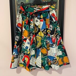 💃🏼 J Crew fiesta button down a line skirt fruit print 0P petite